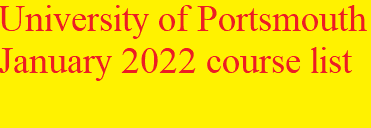Uk - University Of Portsmouth January 2022 Course List